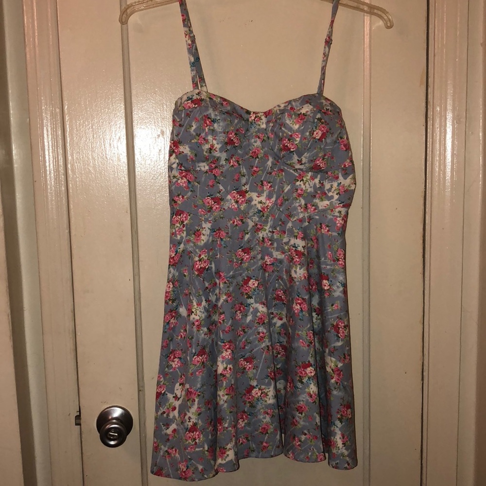 Denim floral dress
